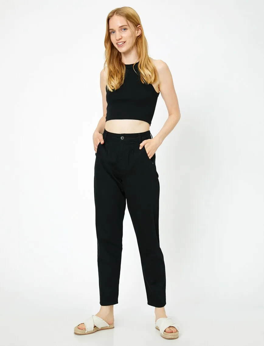 16337 Black Casual Trousers
