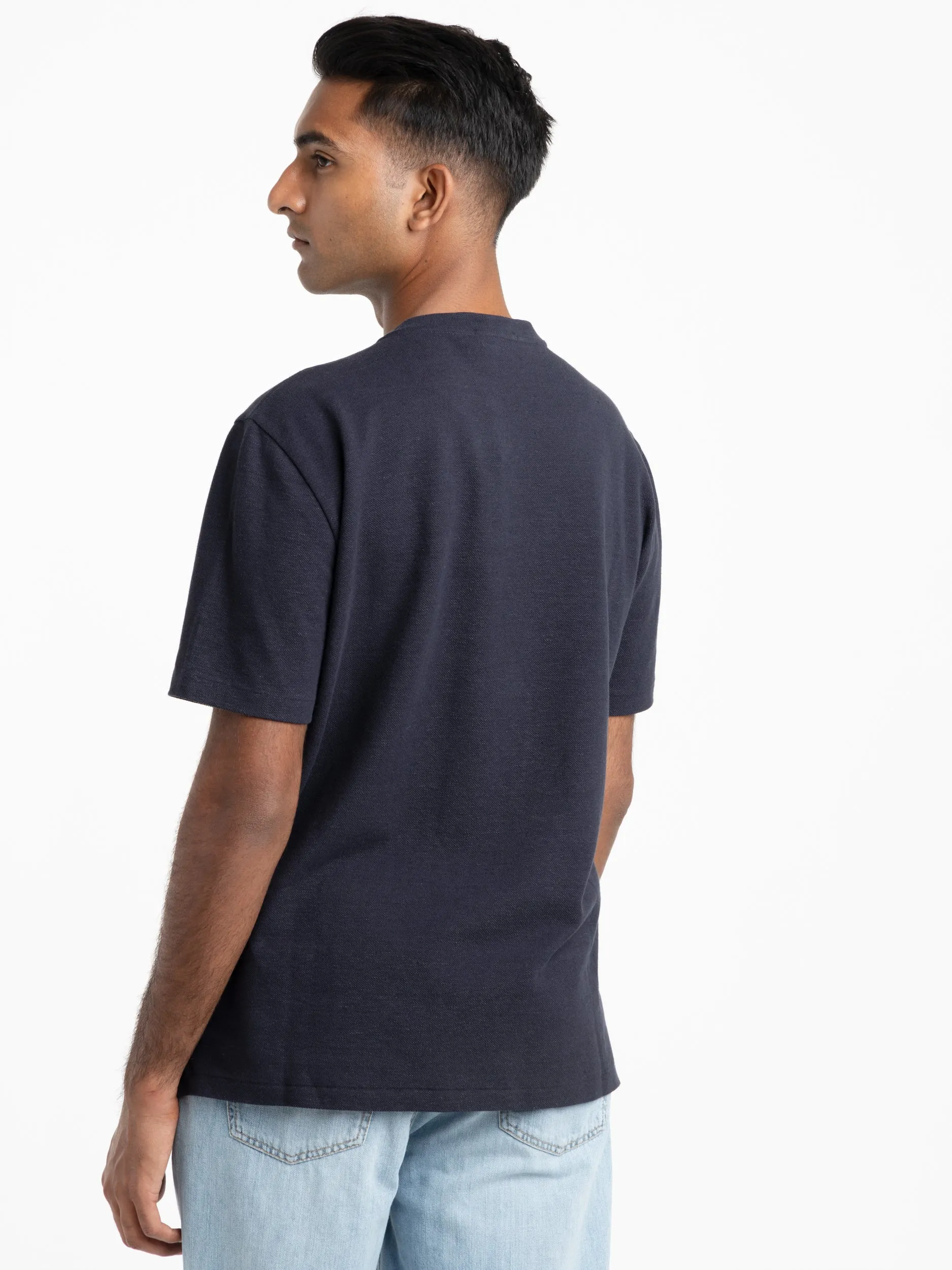Chairman Navy Piqué Pocket T-Shirt