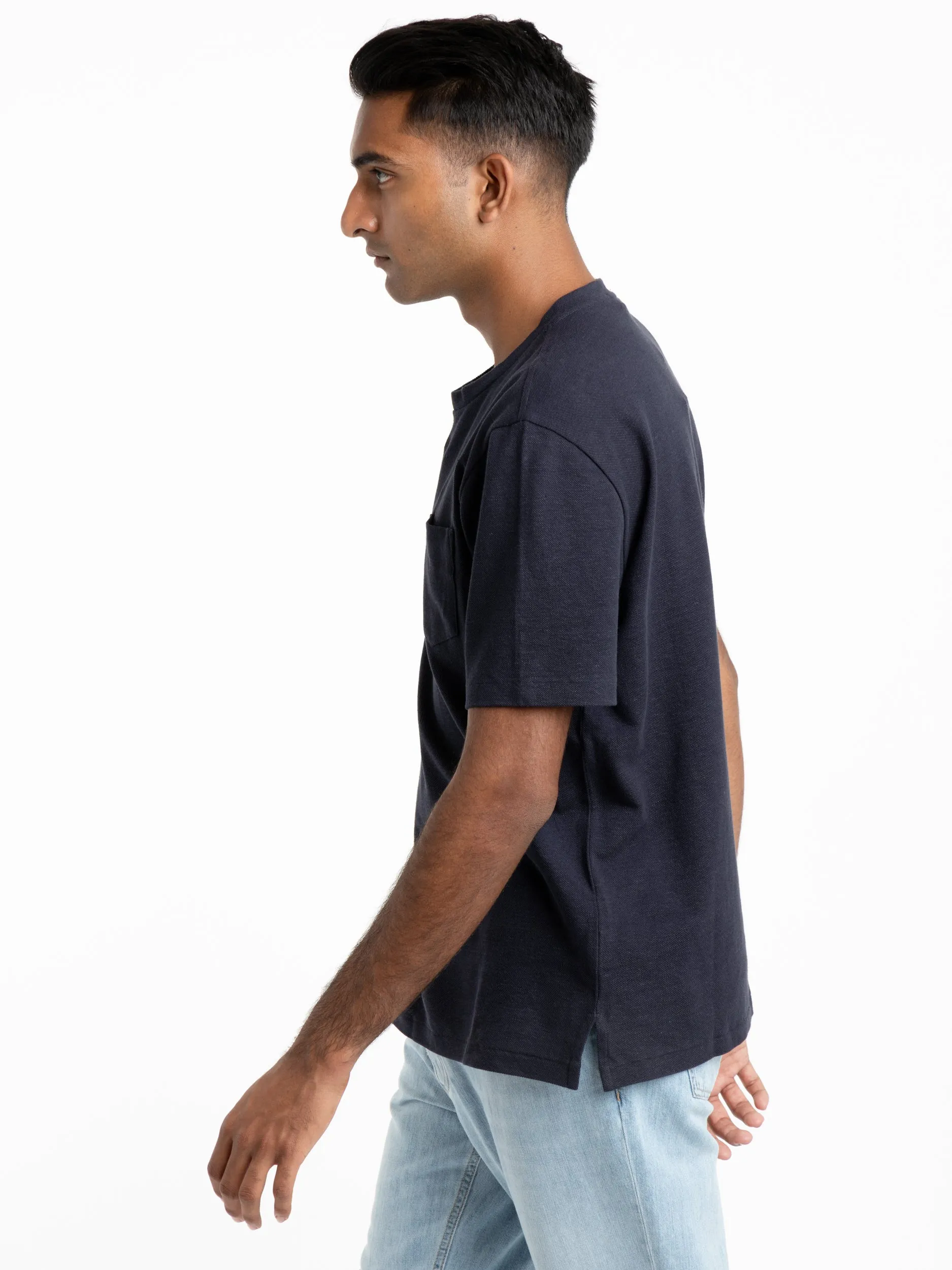 Chairman Navy Piqué Pocket T-Shirt