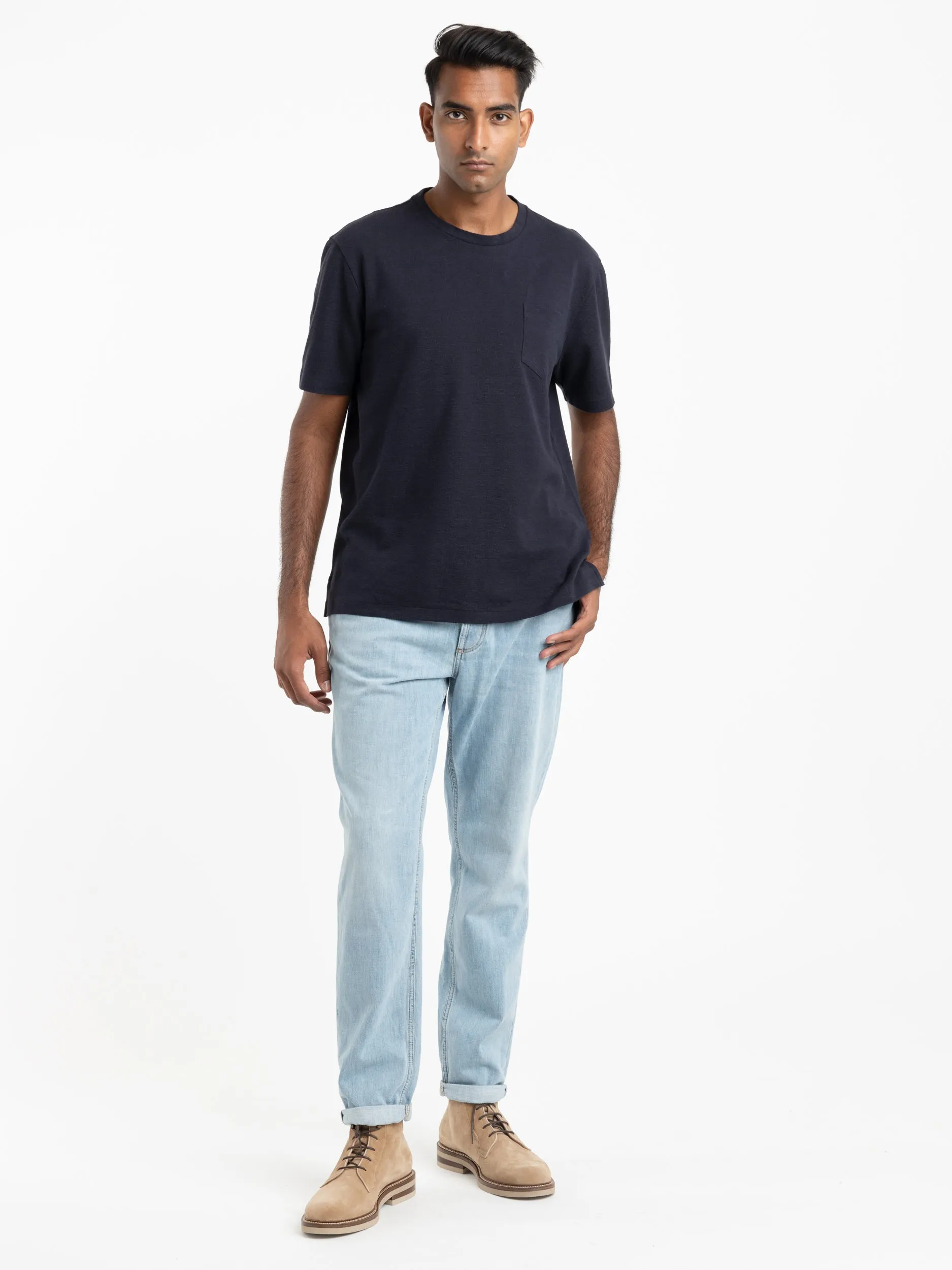 Chairman Navy Piqué Pocket T-Shirt