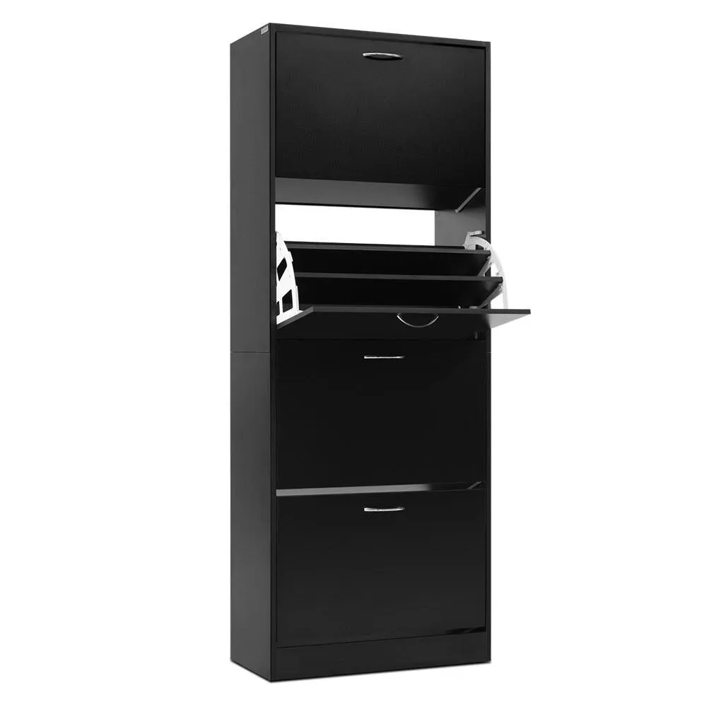 Contemporary 60-Pair Shoe Rack Cabinet, Black - Artiss