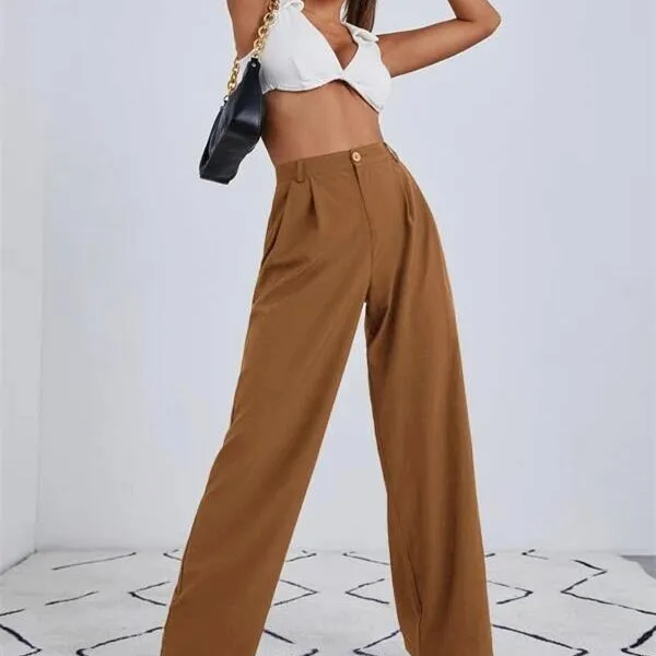 Fashion High Waist Casual Wide-Leg Pants