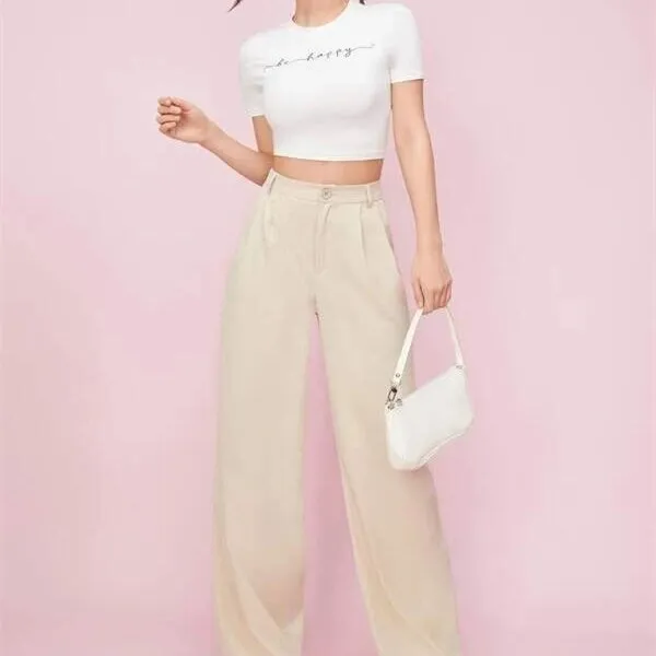 Fashion High Waist Casual Wide-Leg Pants